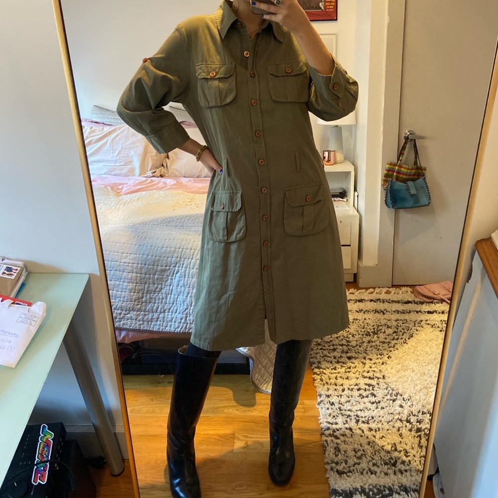 Roberta Freymann Army Green Dress